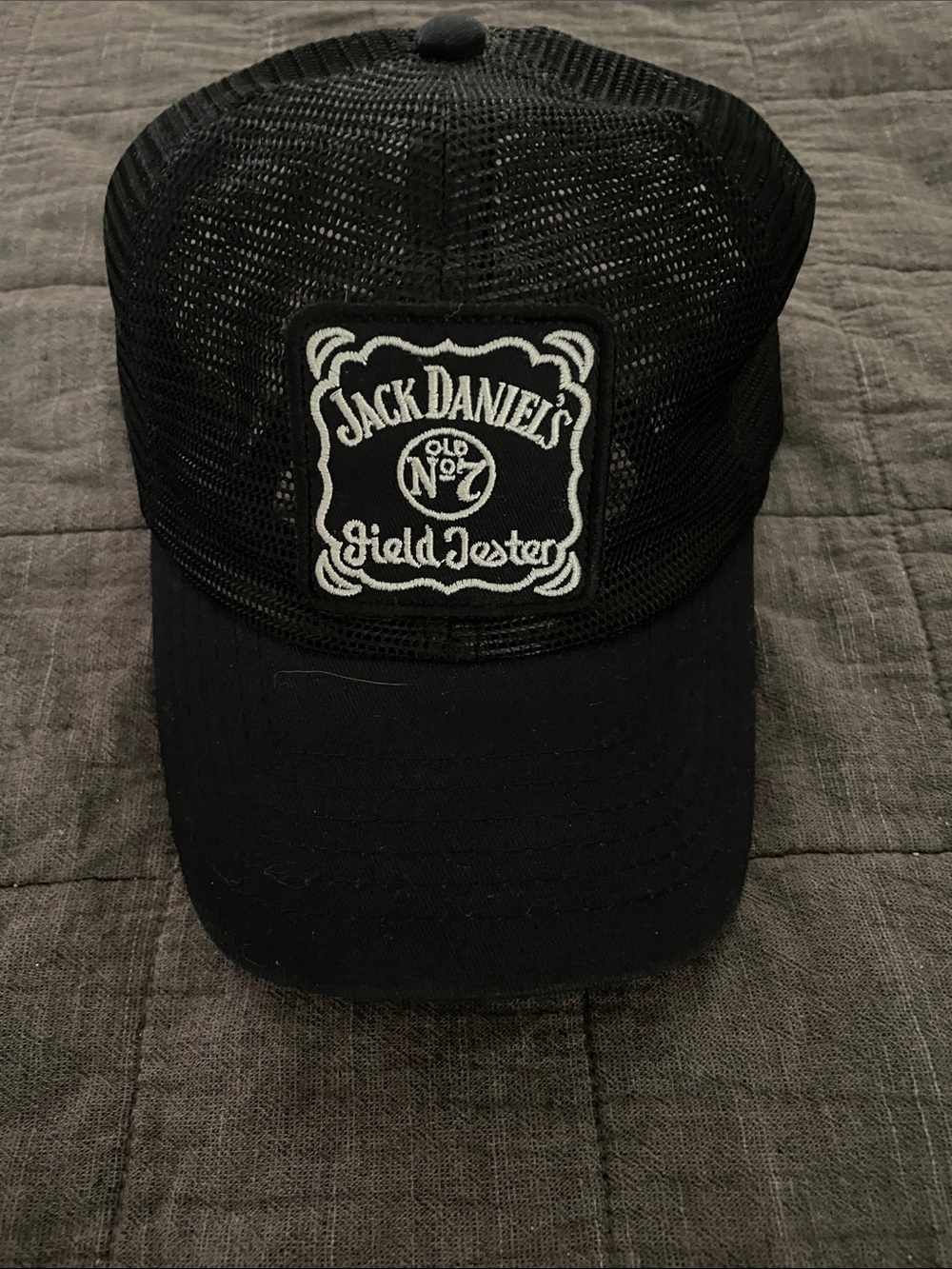 Jack Daniels Black Mesh Trucker Cap - Field Tester Patch